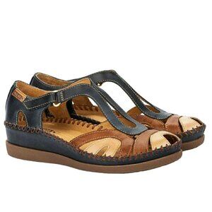 Pikolinos Brandy Leather Slip On Shoes, Woman's Leather Sandals NIB